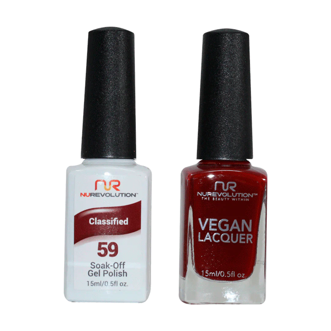 Rapid-dry nail top coat-NuRevolution Trio Duo Gel & Lacquer 059 Classified