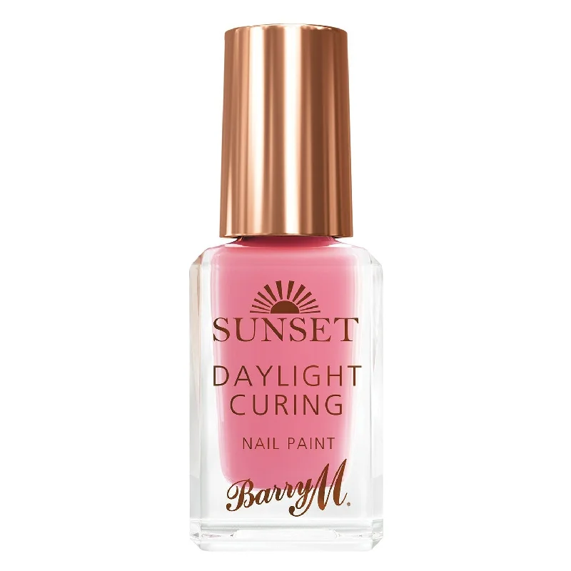 Holographic nail glitter-Barry M Sunset Gel Daylight Curing Nail Paint Pinking Out Loud 817