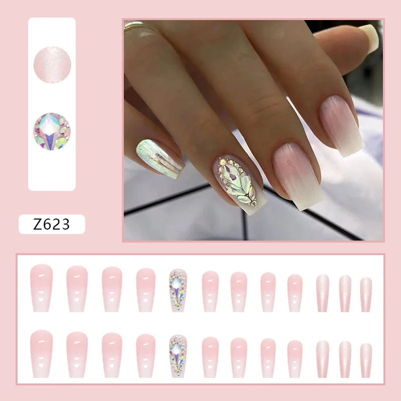 Bright nail polish colors-Wholesale Gradient Sweet Pink Nail Stickers