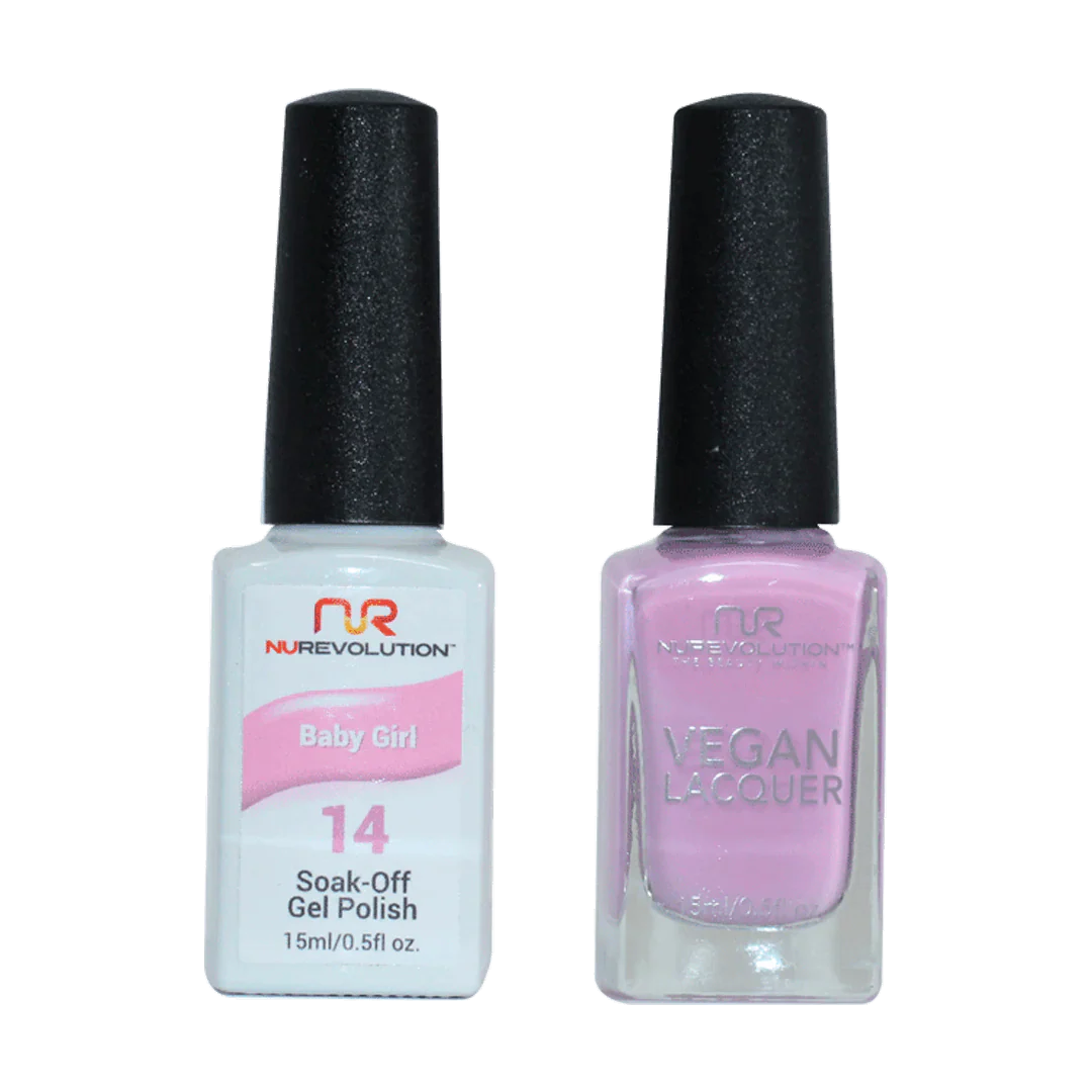 Mirror-effect nail glitter-NuRevolution Trio Duo Gel & Lacquer 014 Baby Girl Gel