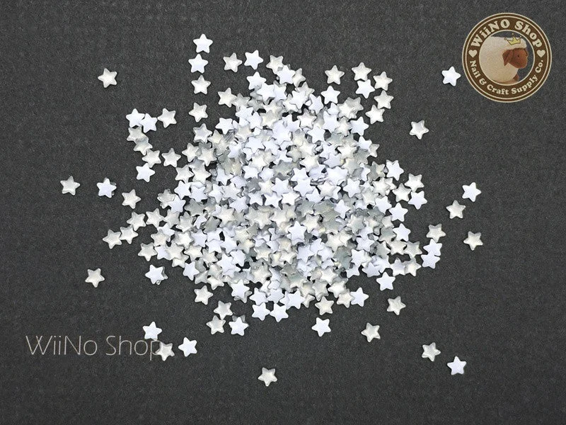 Crystal nail art accents-3mm White Star Metal Studs - 100 pcs