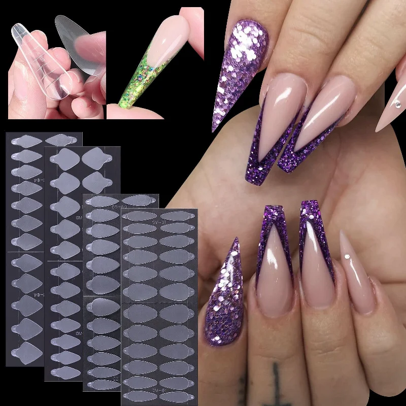 Mirror nail gel powder-Wholesale manicure crystal nail film, no scrub, no paper support extension glue