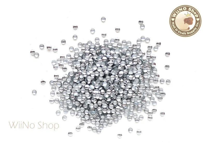 Glitter nail art accents-1.5mm Silver Round Metal Studs - 100 pcs