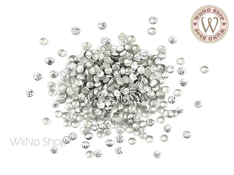 Satin nail polish finish-3mm Silver Crisscross Round Metal Studs - 50 pcs