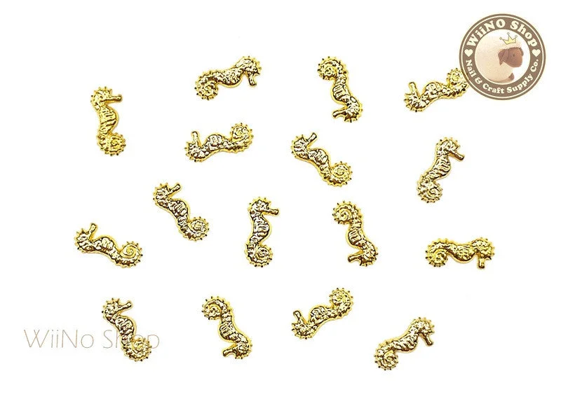 Non-toxic nail remover-Gold Baby Seahorse Metal Studs - 10 pcs