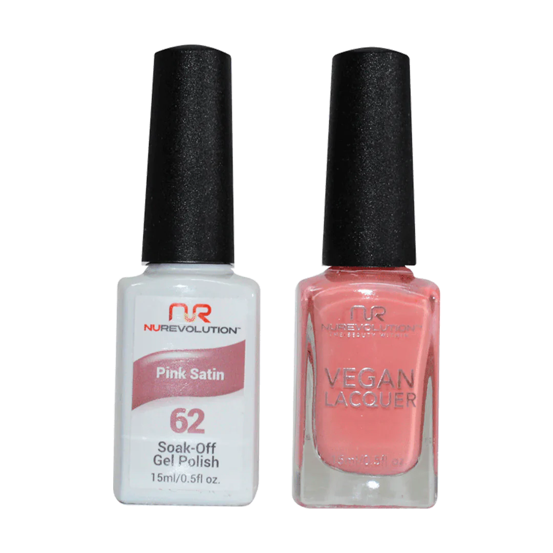 Chrome nail polish overlay-NuRevolution Trio Duo Gel & Lacquer 062 Pink Satin