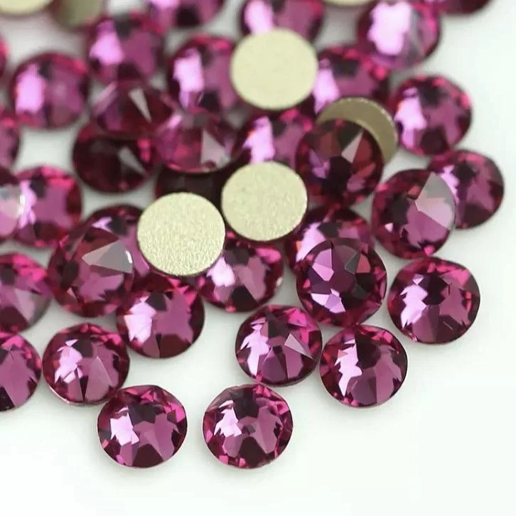 Compact nail holder-Fuchsia Rhinestones