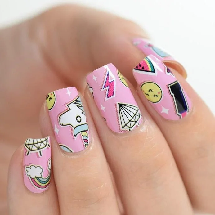 Professional nail dip kits-Nail Polish Stickers Unicorns