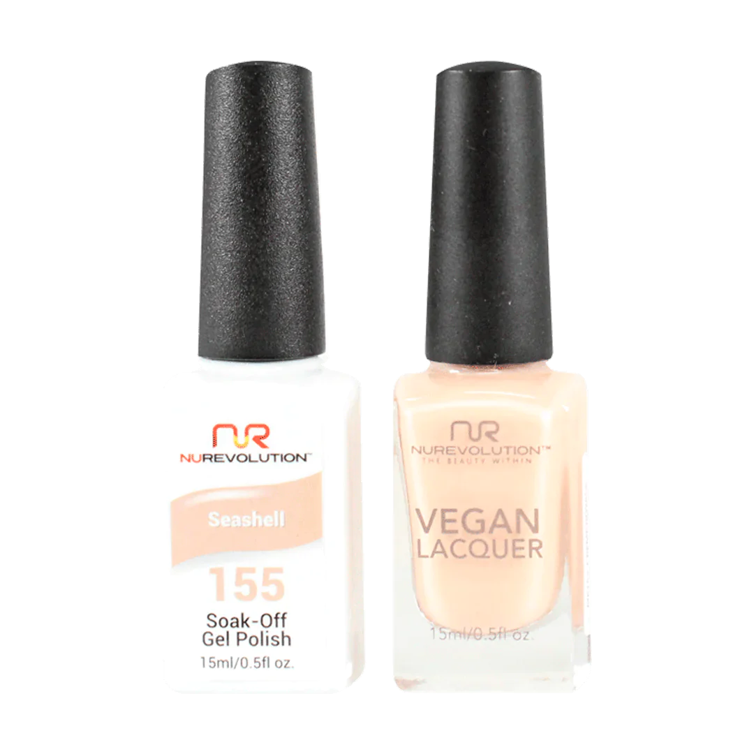 Soft nail polish top coat-NuRevolution Trio Duo Gel & Lacquer 155 Seashell