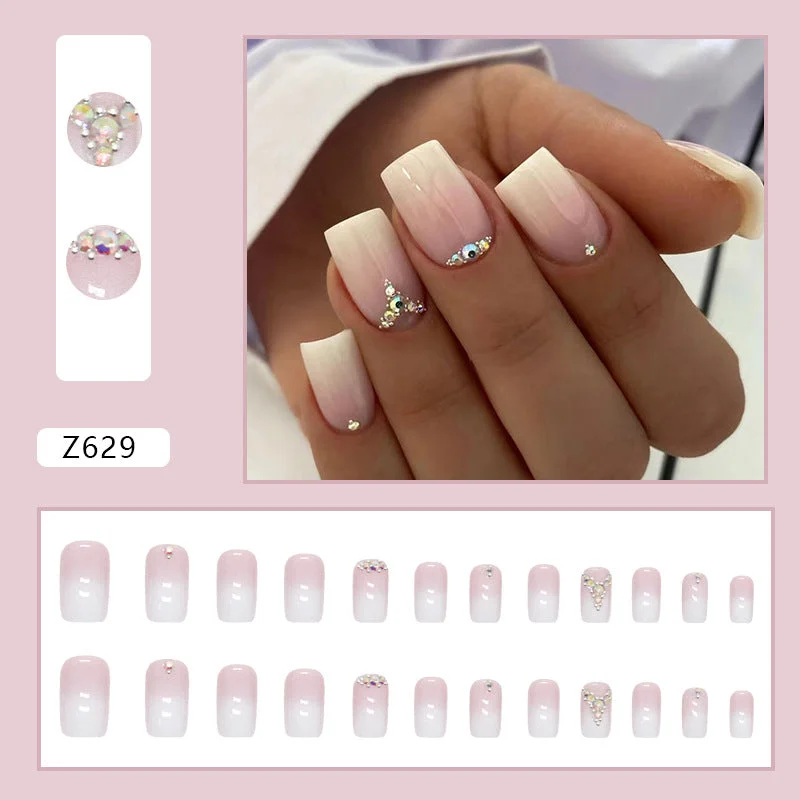 Protective nail gel finish-Wholesale pure desire gradient milk white powder Nail Stickers