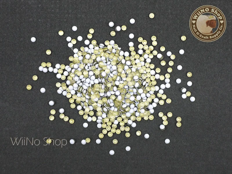 Dual-color nail gel-2mm White Round Dome Metal Studs - 100 pcs