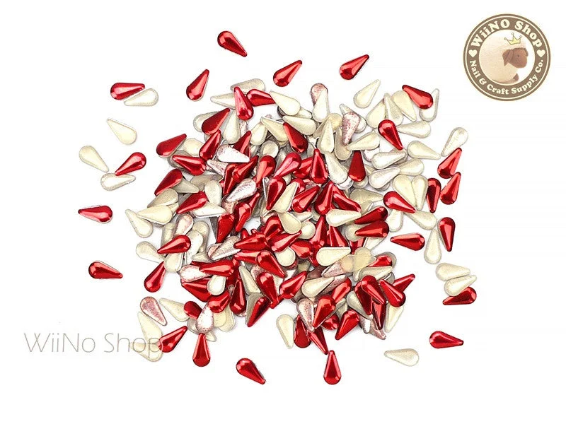 Fast-set nail sealant-3 x 6mm Red Drop Metal Studs - 100 pcs