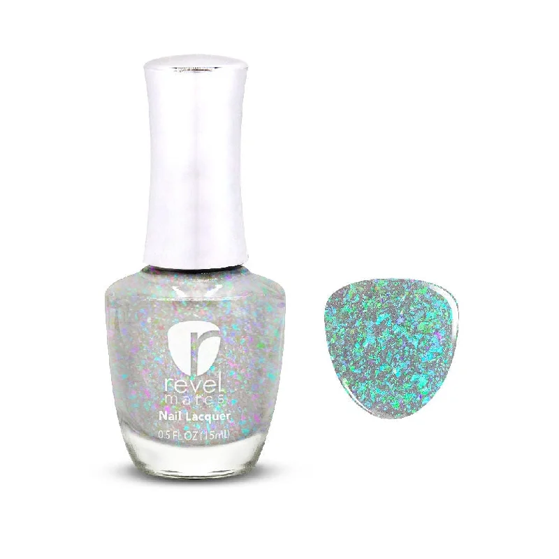 Quick-set nail top coat-P621 Labyrinth Blue Flake Nail Polish