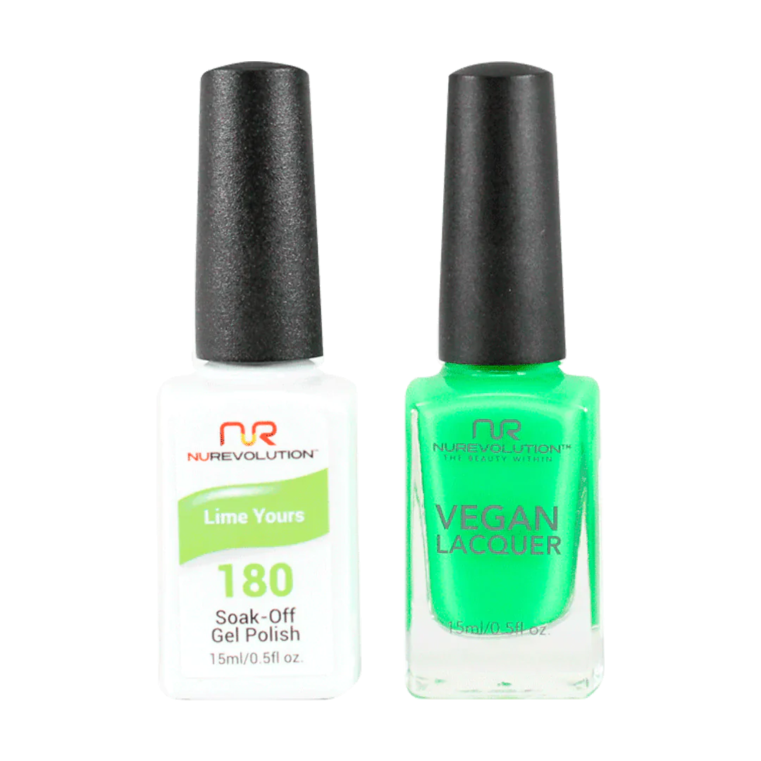 Glitter nail gel overlay-NuRevolution Trio Duo Gel & Lacquer 180 Lime Yours