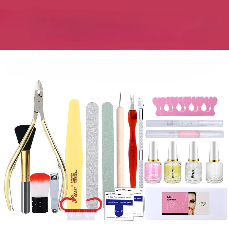 Chrome nail gel topper-Wholesale manicure tool exfoliating scissors scrub strip home professional manicure care full set