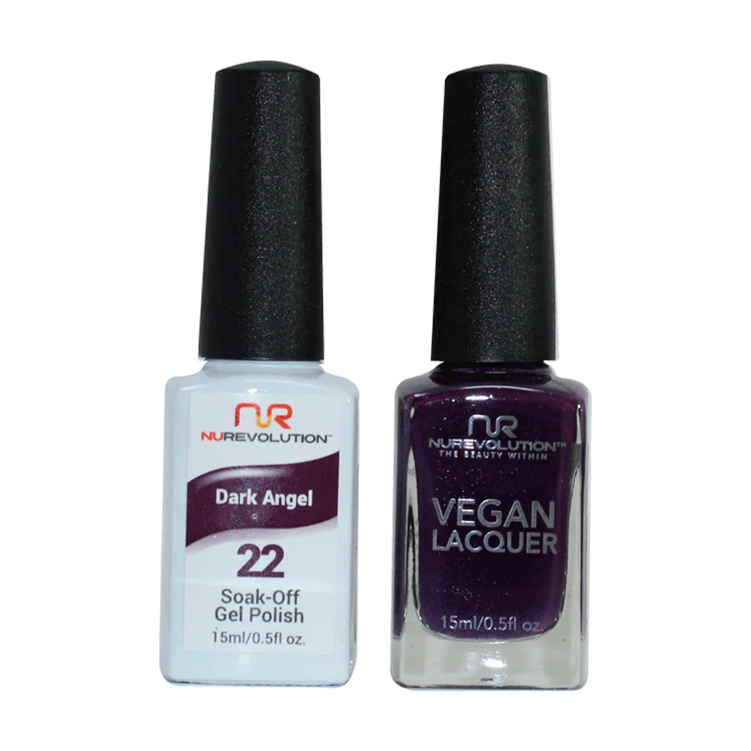 Nude nail polish colors-NuRevolution Trio Duo Gel & Lacquer 022 Dark Angel