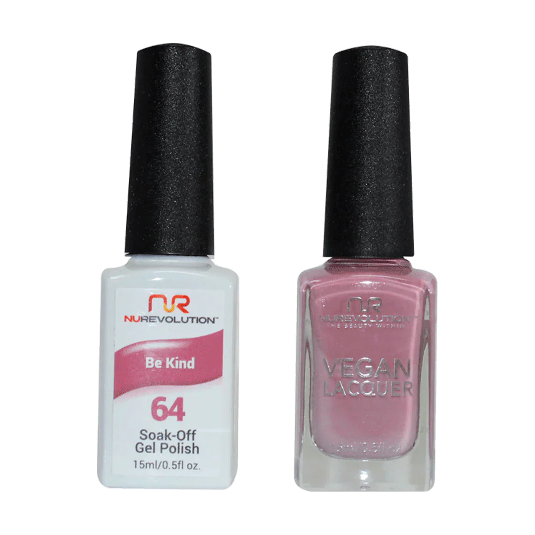 Glittery nail art toppers-NuRevolution Trio Duo Gel & Lacquer 064 Be Kind