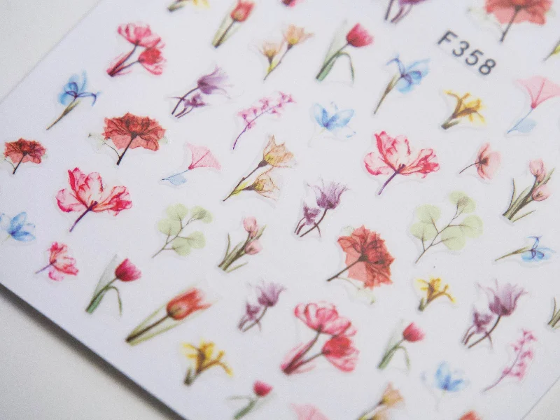 Travel-size nail holder-Floral Nail Art Sticker