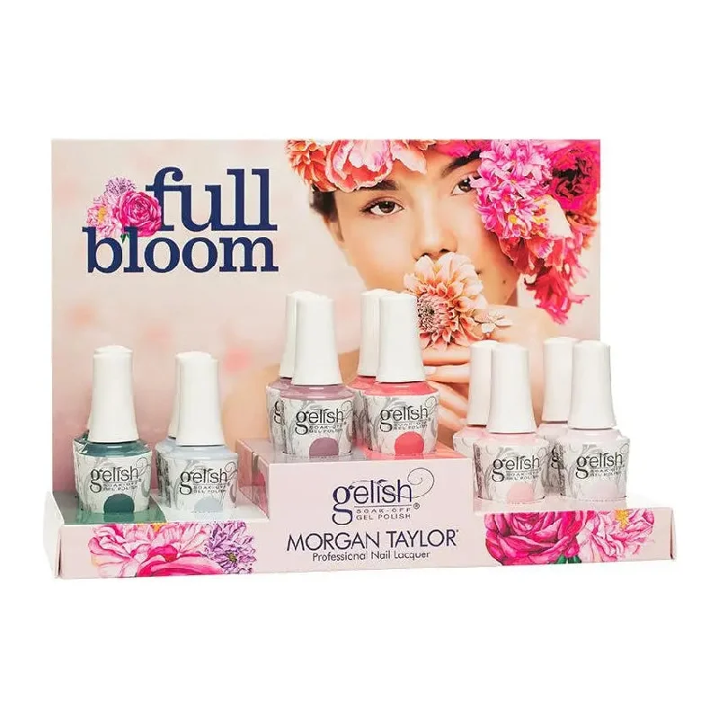 Fast-dry nail gloss-Gelish Soak-Off Gel Polish Full Bloom Collection 12 Piece Display