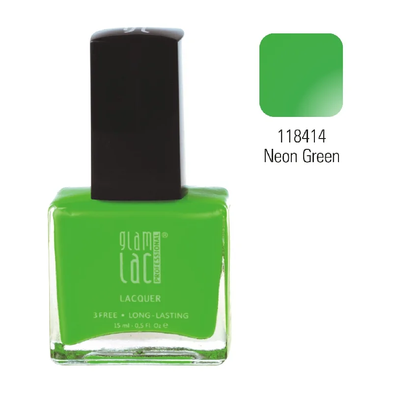 Safe nail remover liquid-SALE! GlamLac gel effect nail lacquer polish 15 ml, 118414 NEON GREEN