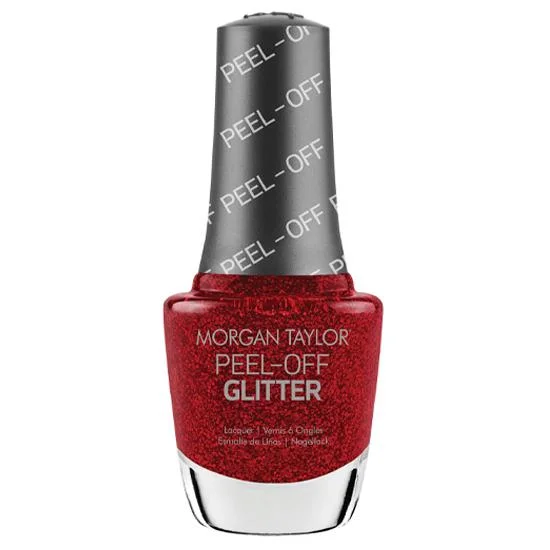 Travel-friendly nail storage-Morgan Taylor Peel-Off Glitter - Rare As Rubies - #3160029