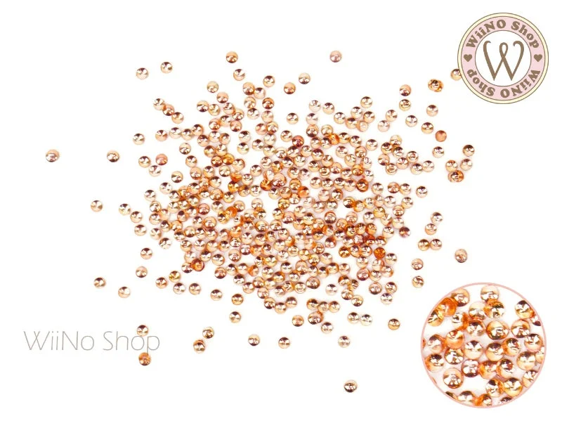 Smooth nail polish top coat-Rose Gold Mini Round Metal Studs (0.8/1/1.2/1.5/2mm)