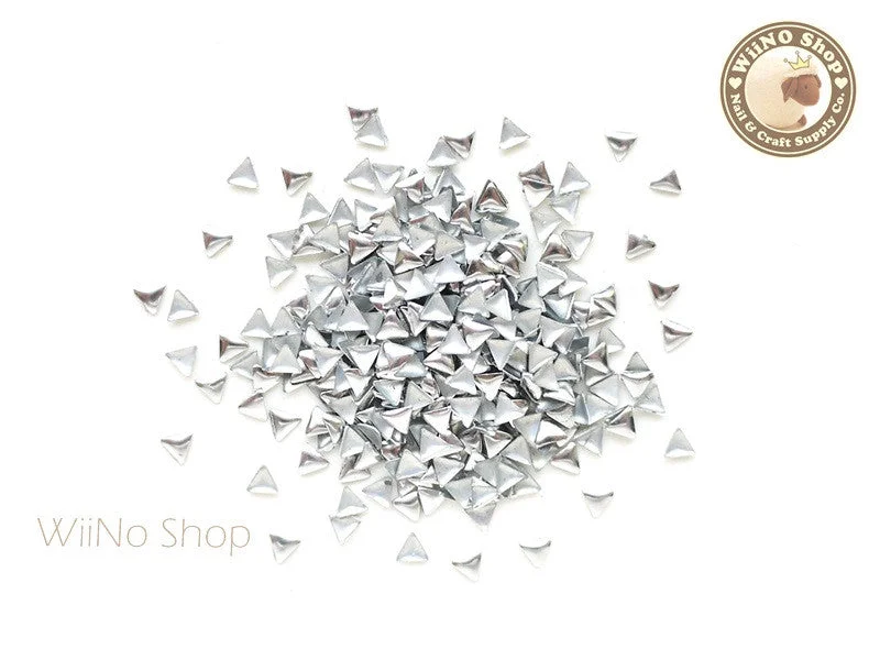 Diamond nail art decorations-3mm Silver Triangle Metal Studs - 100 pcs