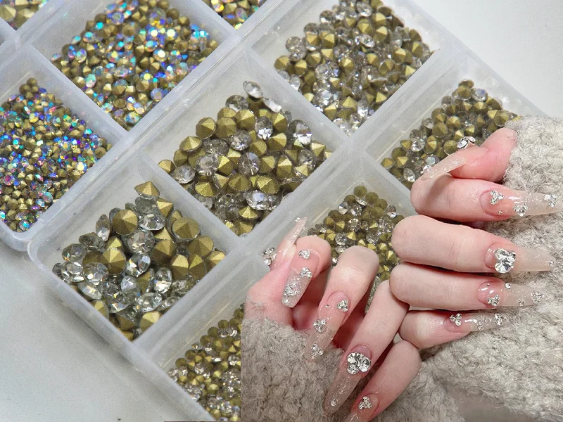 Premium nail acrylic-950pcs Pointed Back Rhinestones For Jewelry Nail Supply