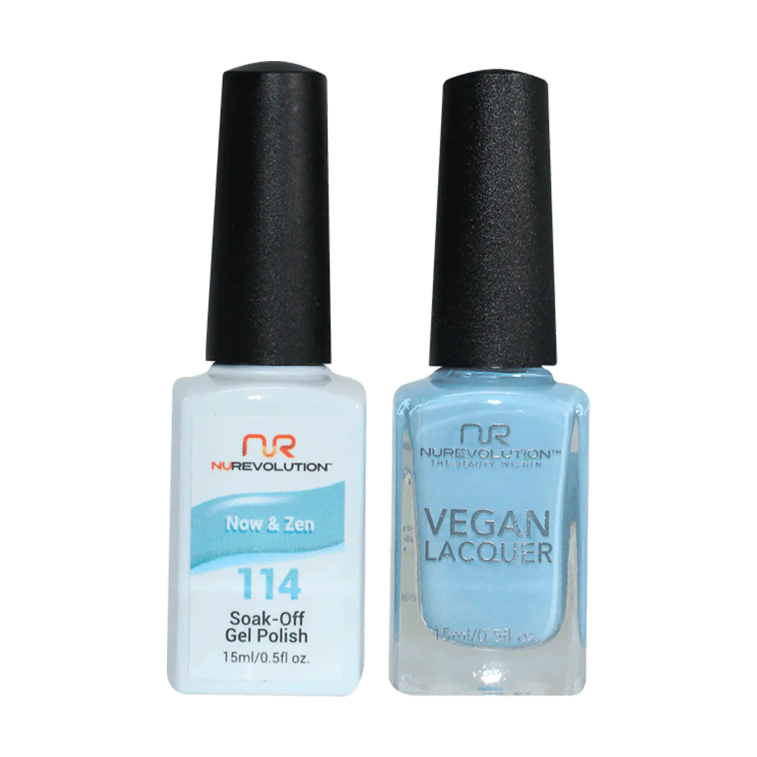 Plant-based nail polish-NuRevolution Trio Duo Gel & Lacquer 114 Now & Zen