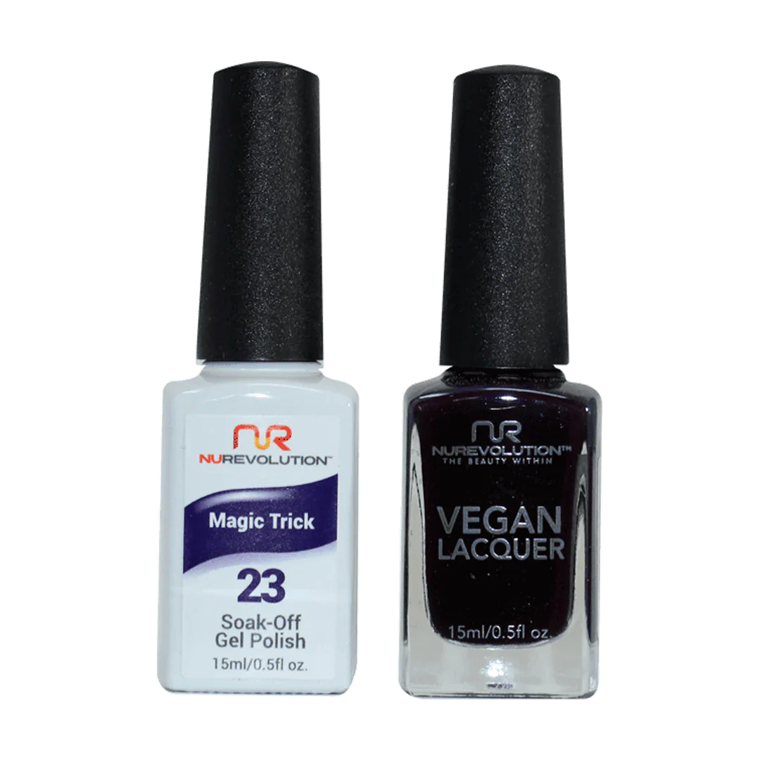 Multi-tone nail gel shades-NuRevolution Trio Duo Gel & Lacquer 023 Magic Trick