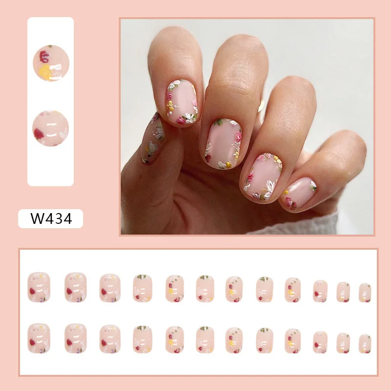 Multi-tone nail gel shades-Wholesale cute flowers small fragrance light luxury type Nail Stickers