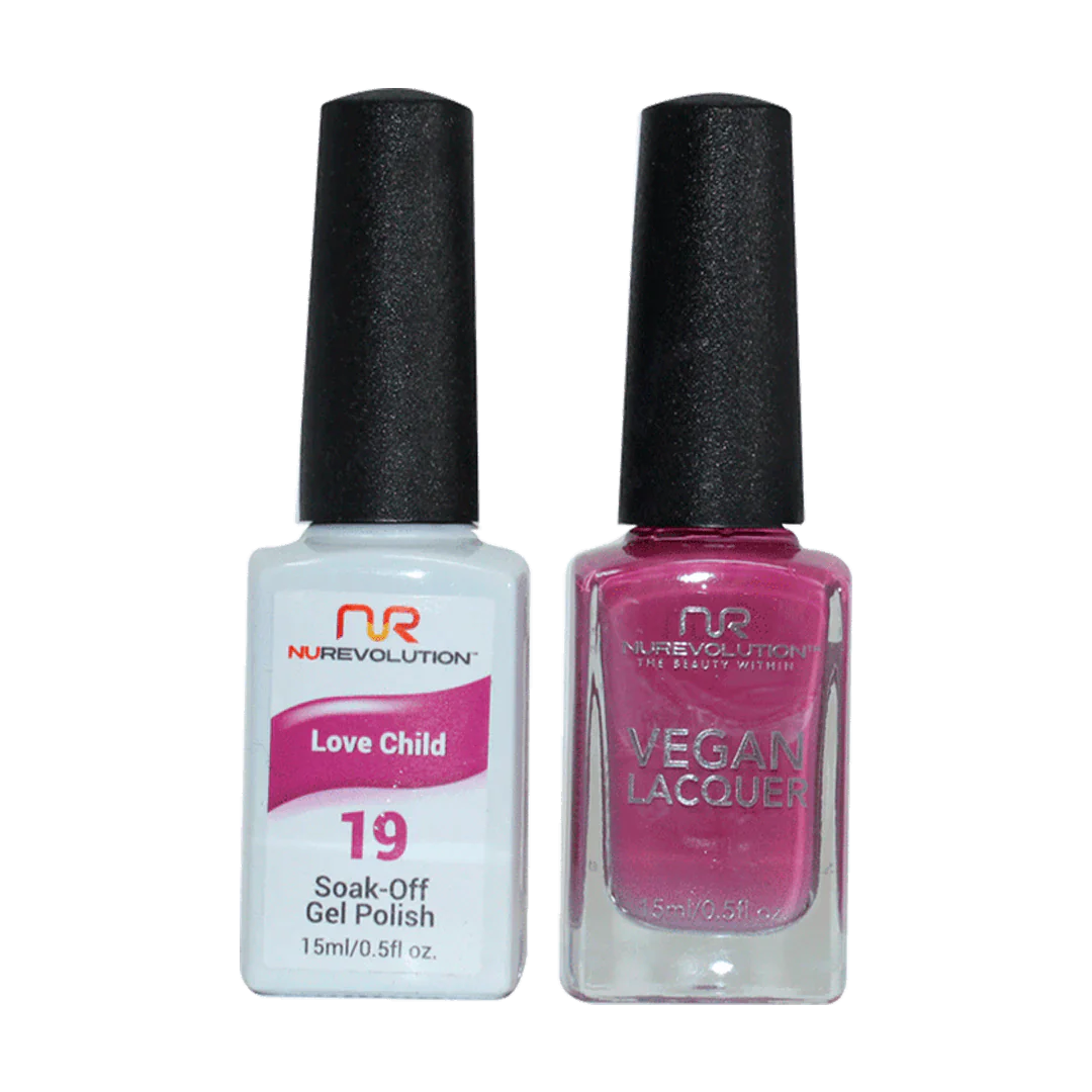 Flexible nail adhesive-NuRevolution Trio Duo Gel & Lacquer 019 Love Child