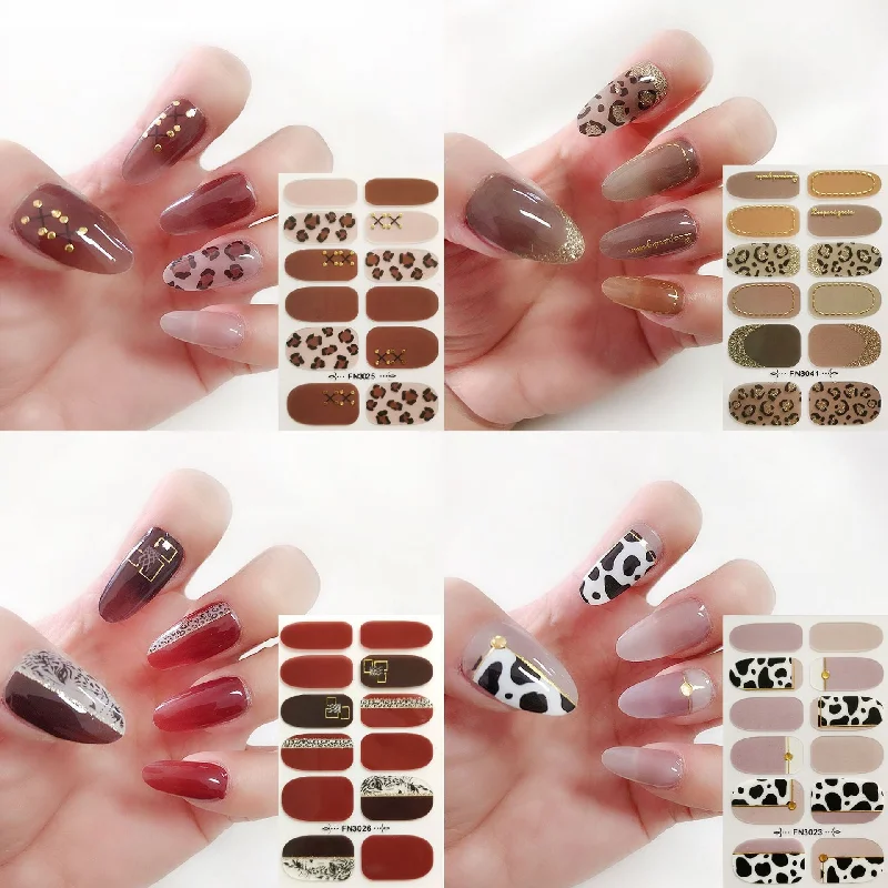 Professional nail acrylic-Wholesale Plastic Leopard Nail Art Stickers