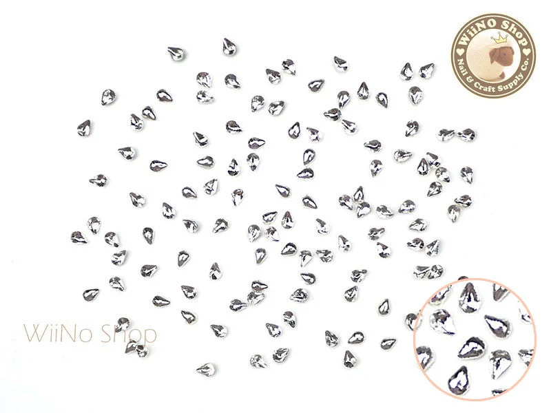 Matte nail polish overlay-1 x 2mm Silver Mini Drop Metal Studs - 25 pcs