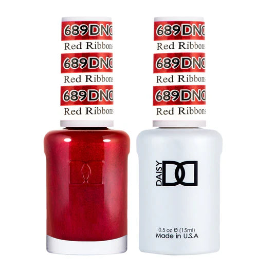 Satin nail varnish topper-DND Duo - Red Ribbons - 689