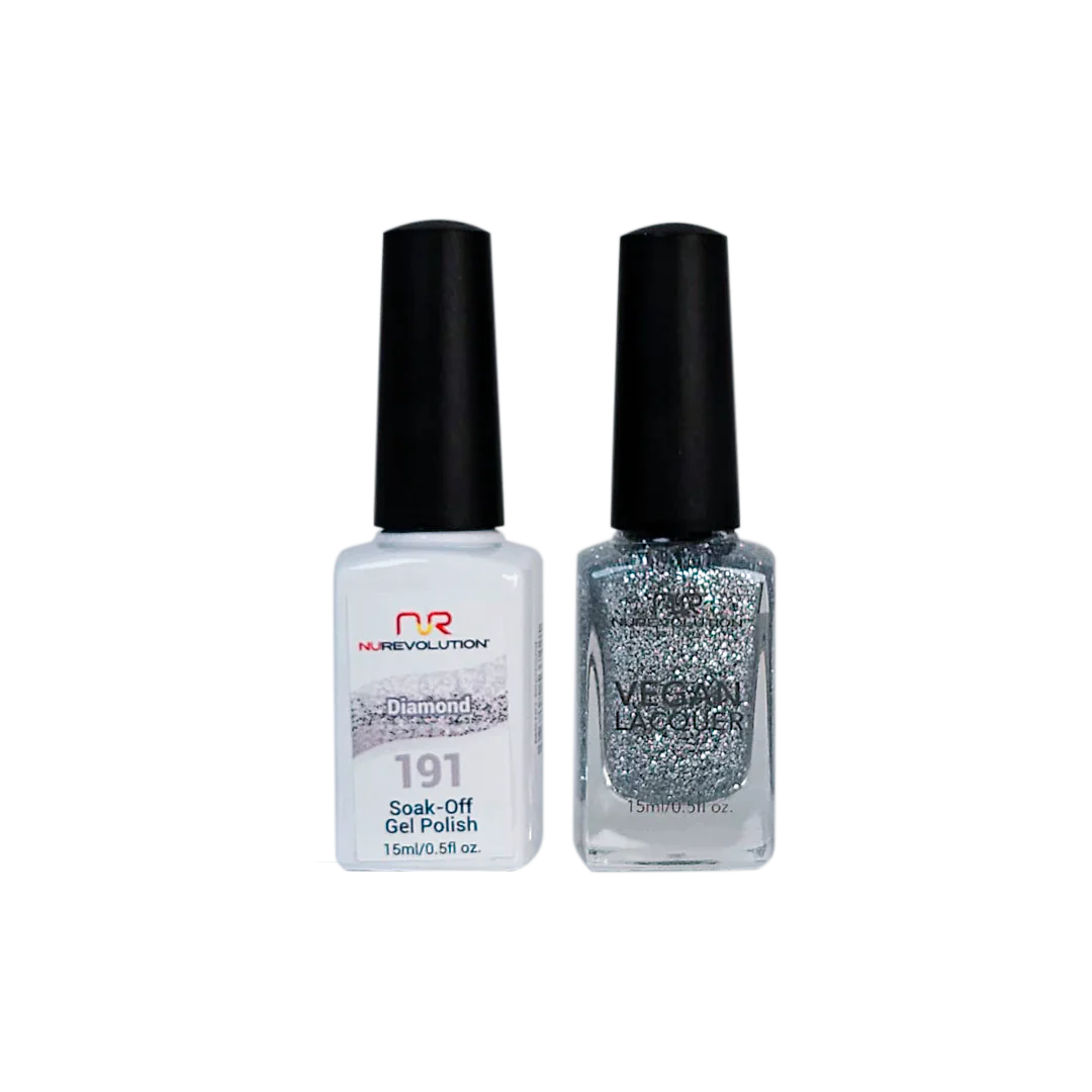 Rapid-dry nail polish-NuRevolution Trio Duo Gel & Lacquer 191 Diamond