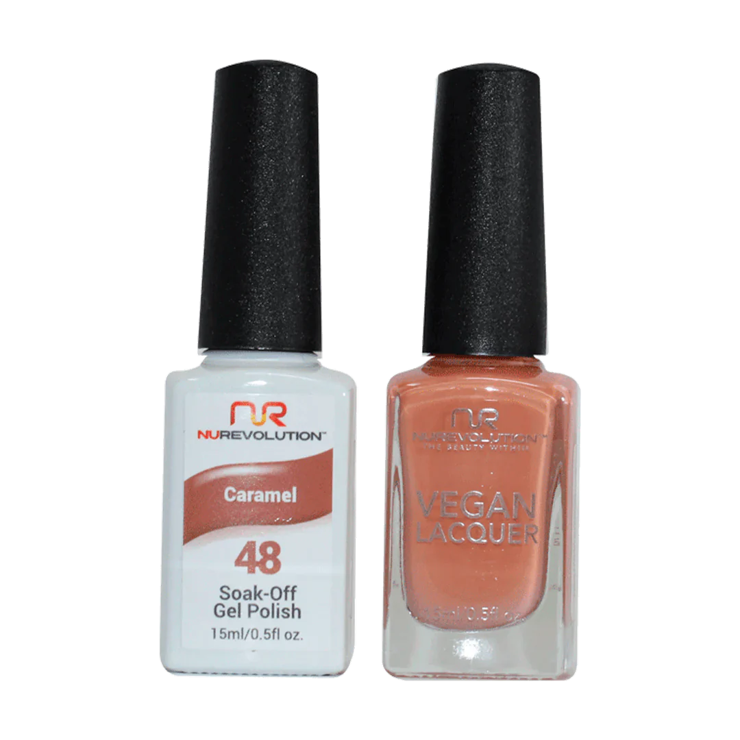 Fast-dry nail gloss-NuRevolution Trio Duo Gel & Lacquer 048 Caramel