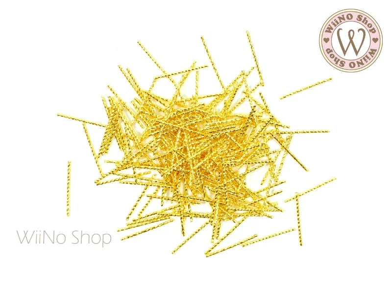 Organic nail remover-0.8 x 16mm Gold Long Twisted Tube Metal Studs- 25 pcs