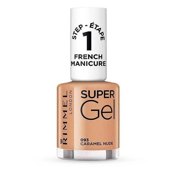 Shimmery nail polish topper-Rimmel Super Gel Nail Polish 093 Caramel Nude