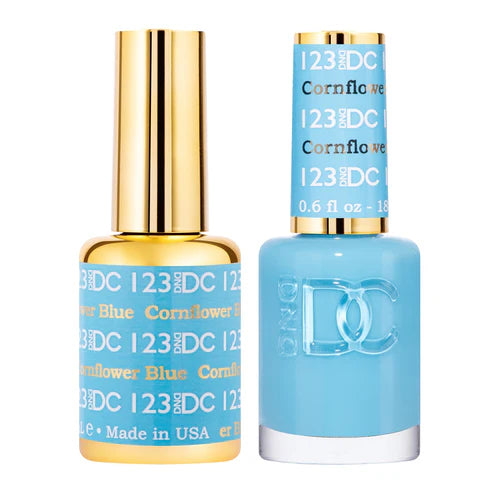 Glitter nail gel finish-DND DC Duo - Cornflower Blue - 123