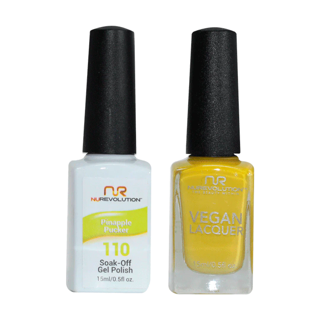 Travel-friendly nail rack-NuRevolution Trio Duo Gel & Lacquer 110 Pinapple Pucker