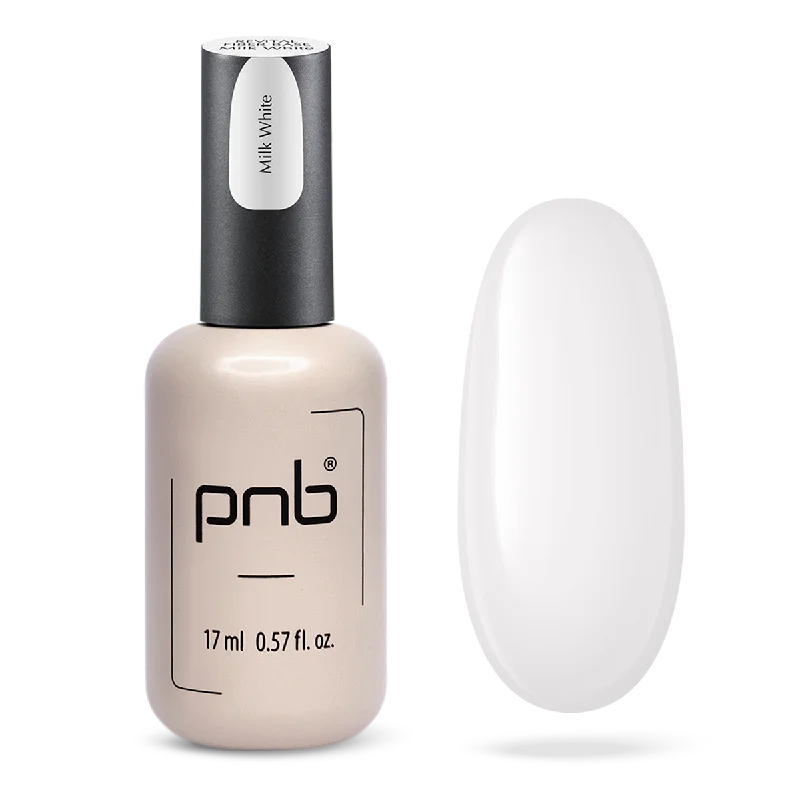 Satin nail gel top coat-PNB UV/LED Revital Fiber Base, Milk White, HEMA FREE