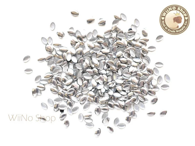 Odor-free nail acrylic-3 x 4mm Silver Marquise Metal Studs - 100 pcs