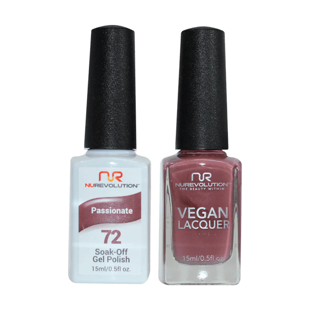 Flexible nail glue-NuRevolution Trio Duo Gel & Lacquer 072 Passionate