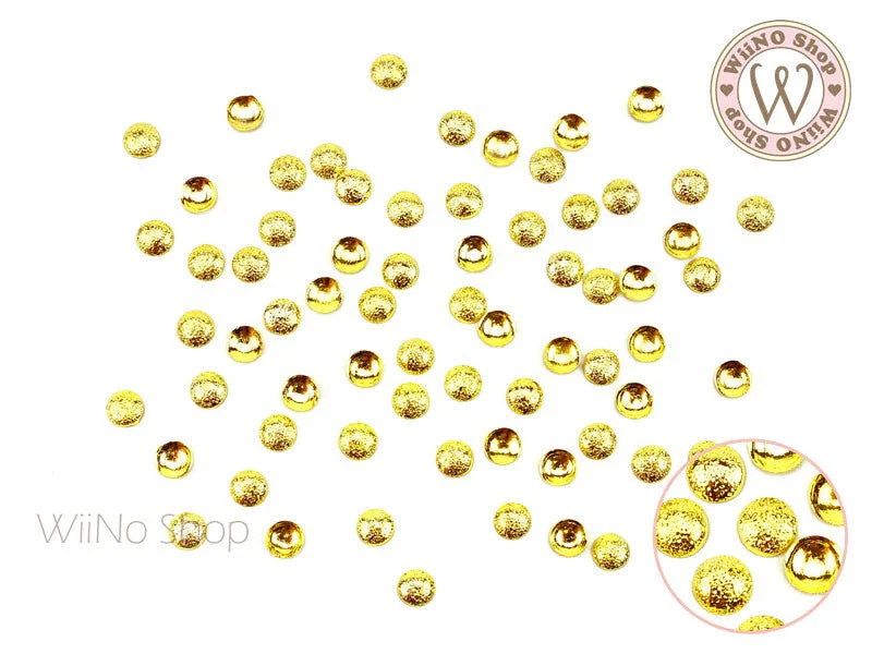 Scented nail polish remover-4mm Gold Textured Round Dome Metal Studs - 25 pcs