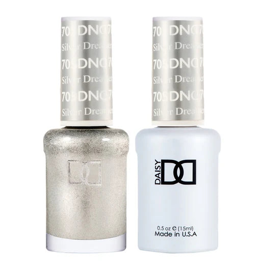 Vibrant nail polish tones-DND Duo - Silver Dreamer - 705