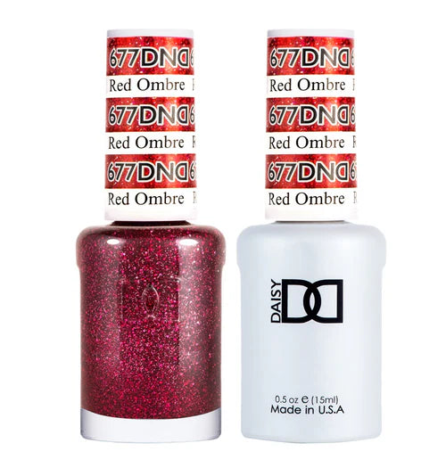 Soft nail gel finish-DND Duo - Red Ombre - 677