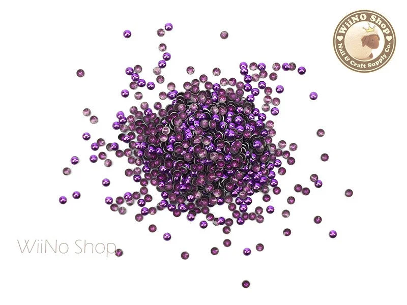 Nude nail polish tones-2mm Purple Round Dome Metal Studs - 100 pcs