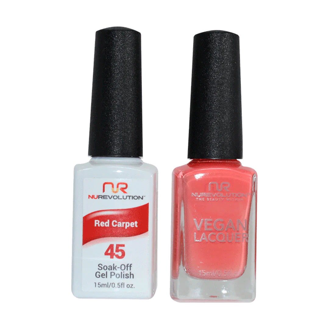 Anti-chip nail gloss-NuRevolution Trio Duo Gel & Lacquer 045 Red Carpet