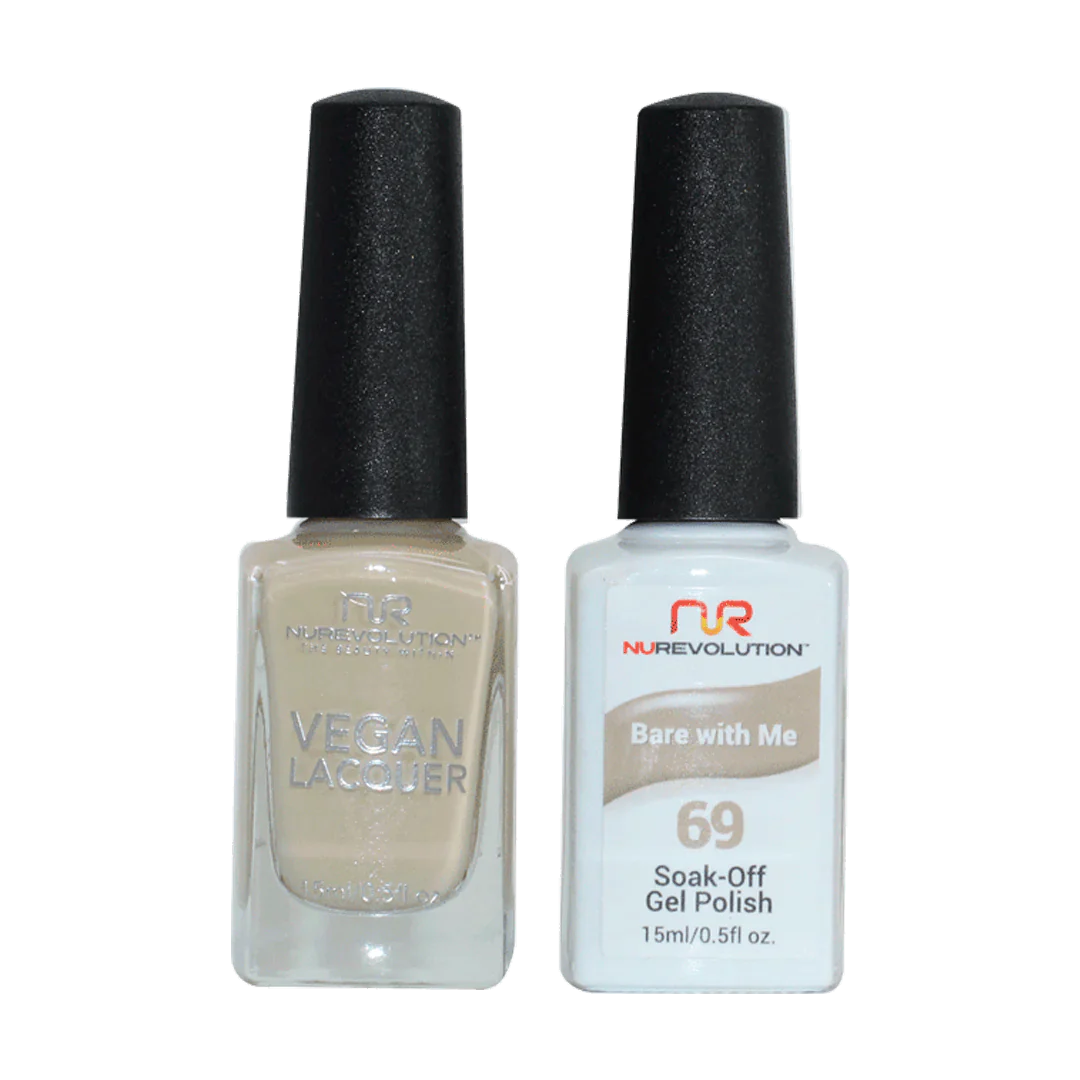 Non-toxic nail remover liquid-NuRevolution Trio Duo Gel & Lacquer 069 Bare With Me